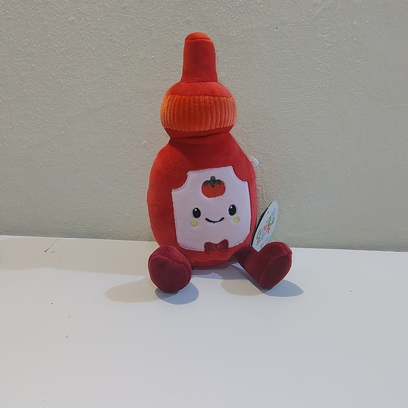 Giggle Scape Other - Giggle Scape 9” Tomato Sauce Ketchup Catsup Plush Happy Soft Toy 1Y
